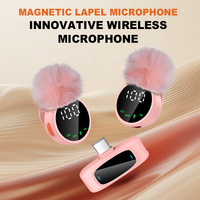 Kabelloses Kragenclip-Mikrofon in Pink Aufladbar mit Magnetischer Befestigung Mini Outdoor Live-Übertragung Geräuschunterdrückung HXC Modell