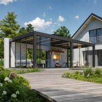 Bioklimatische kommerzielle Aluminium-Pergola mit elektrischem LED-Lamellendach, umweltfreundliches, wetterbeständiges Outdoor-Überdachungssystem für