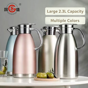 Thermos <span class=keywords><strong>isotherme</strong></span> en acier inoxydable 304 de grande capacité (2,3 litres), bouilloire à thé, cafetière, carafe de voyage, <span class=keywords><strong>bouteille</strong></span> <span class=keywords><strong>isotherme</strong></span> LC - Product Image 1