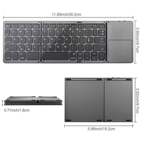 Clavier sans fil pliable avec pavé tactile, clavier ultra fin rechargeable pour ordinateur portable et tablette