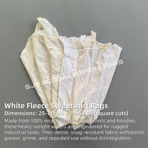 Trapos de Limpieza Industriales de Algodón 100% Blancos, 10 kg de Trapos de Algodón, Trapos de Felpa Blancos 100% Algodón para Limpieza - Product Image 2