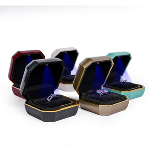 Wholesale Ring Earring Bracelet Necklace Packaging Octagonal Luxury Jewelry Box With <b>LED</b> Light - Product Image 3