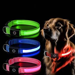 <span class=keywords><strong>Collar</strong></span> de alta calidad con luces LED para perros y mascotas, <span class=keywords><strong>collar</strong></span> ajustable de poliéster que brilla en la noche para mascotas, perros, gatos, cachorros, <span class=keywords><strong>collar</strong></span> intermitente luminoso seguro - Product Image 1