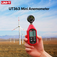 Anémomètre portatif UNI-T UT363 UT363BT, mesure numérique de la vitesse du vent, testeur de température, affichage LCD, débitmètre d'air L60