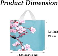 Sacs de courses en LDPE personnalisés YC Factory avec imprimé fleur de magnolia et oiseau, poignée souple brillante, sacs en plastique personnalisés pour cadeaux