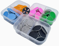 Disques abrasifs colorés de 25 mm de diamètre, 50 pièces par boîte, pour polissage des ongles, lime à pieds et élimination des peaux mortes