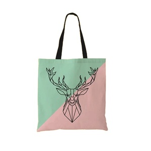 Custom Recycled Cotton Canvas <b>Tote</b> <b>Bag</b> Medium Size Printed <b>Zipper</b> Closure Reusable Shopping Carry <b>Bag</b> for Students - Product Image 5