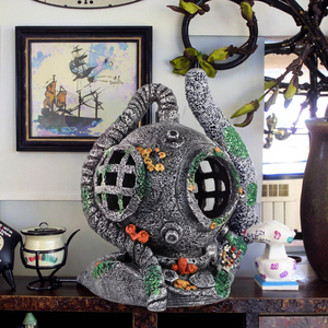 Casques de plongée <span class=keywords><strong>Aqua</strong></span> One fabriqués en Chine, décoration d'aquarium, art déco, ornement en résine, cachette pour poissons, artisanat personnalisé pour la maison - Product Image 4