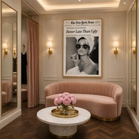 Impression sur toile encadrée dorée, parodie de journal, style 'Meilleur à venir que d'être moche', humoristique, rétro glamour, pour fashionista, décoration de luxe pour salle de bain