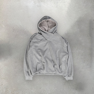 Sweat-shirts à capuche vintage noirs délavés à l'acide avec logo personnalisé OEM, patch appliqué, broderie surdimensionnée, poids lourd, fermeture éclair - Product Image 2