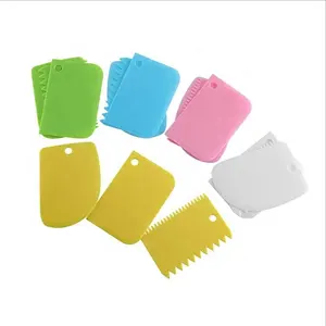 Manufacture supplier 3 pcs cake icing scraper wholesale bake smoother scraper cutters smoother tool set cake comb scraper