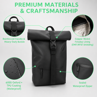 Tas Ransel Laptop Anti Air Faraday 600D TPU EMF RFID Pemblokir Sinyal Tembaga Nikel Anti Radiasi untuk Komputer 16 Inci