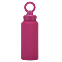 Bouteille d'eau de sport en acier inoxydable de 1000 ml avec couvercle magnétique et support magnétique pour téléphone portable de haute qualité