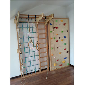 Ensemble d'échelles murales en bois pour enfants, mur d'<span class=keywords><strong>escalade</strong></span> avec toboggan, pour l'intérieur et l'extérieur, idéal pour l'éducation, la maison et le jardin, vente en gros - Product Image 3