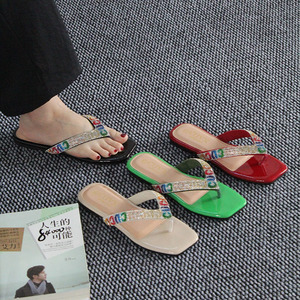 High-quality Summer New Style Outdoor Casual Slip-on Rhinestone Wholesale Stripes or Women's Sandals and slippers - Product Image 1