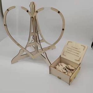 Bán buôn tùy chỉnh trái tim gỗ khung ảnh Drop Box mộc mạc Bảng trang trí nội thất lựa chọn thay thế đám cưới của khách cuốn sách - Product Image 6