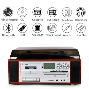Tocadiscos de <span class=keywords><strong>Vinilo</strong></span> con Retorno Automático de Tamaño Completo en Oferta, Reproductor de Gramófono con Cassette, Reproducción y Grabación por USB y SD, CD y RADIO - Product Image 3