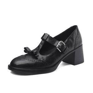 Chaussures pour femmes en cuir véritable vintage Cialisa, printemps 2026, nœud papillon, boucle de haute qualité, talons hauts Mary Jane pour filles - Product Image 5