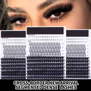 Kit d'extension de cils en vison réutilisable, confortable, fait main, personnalisé, pour marque privée, avec bouquets de cils effet <span class=keywords><strong>manga</strong></span> volumineux et texturés, effet fluffy - Product Image 1