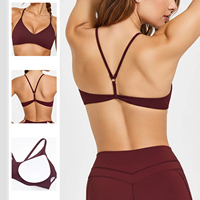 Soutien-gorge de sport sans couture pour femme, col en V, dos à bretelles, respirant, rembourré, crop top fitness, idéal pour la gym, la course et l'entraînement – Vêtement de sport très prisé