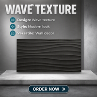 Panneau mural Pu Wave 3D en polyuréthane 1200x600mm, classe de résistance au feu B2, couleur personnalisée pour salon, salle de bain, hôtel, décoration