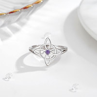 Changda Mens Witchy Bijoux Mariage 925 Sterling Silver Witch Fairy Magic Wicca Knot Ring pour les femmes