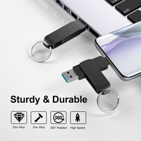 Unidad Flash USB 3,0 giratoria 2 en 1 de alta velocidad 2,0 OTG tipo C Metal Pen Drive Pendrive con memoria Flash conveniente para uso diario