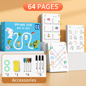 Buku gambar dapat dipakai ulang alfabet nomor kontrol pena pelacak tulisan tangan edukasi anak-anak - Product Image 5