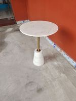 Meubles en pierre de luxe salle de dessin métal haut or petite table d'appoint avec fond en marbre noir
