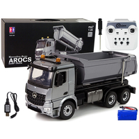 Double E E590-003 1/20 Mercedes-Benz Arocs Camión Volquete RC con Licencia Oficial, Control por APP, 2.4Ghz Proporcional, Carga de 15KG, Coche de Aleación