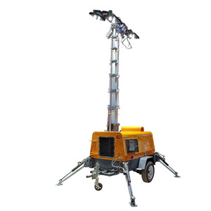Mobile <b>Lighting</b> Tower 7m 9m Electric Hydraulic Lift LED Emergency <b>Light</b> Yellow AC Power Full Coverage - Product Image 5