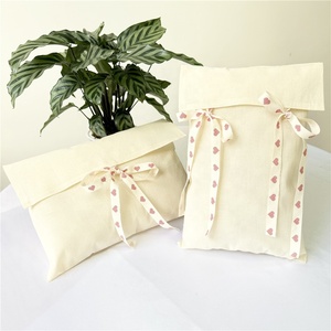 Chuanghua Custom Organic Cotton Satin Ribbon Screen Printed <b>Envelope</b> Packaging Recyclable Eco-friendly Drawstring Seal Tea - Product Image 6