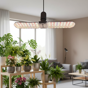 Lámpara de Cultivo <span class=keywords><strong>LED</strong></span> de 24 W, Bombilla para Plantas E26/E27, Lámpara de Cultivo de <span class=keywords><strong>Espectro</strong></span> <span class=keywords><strong>Completo</strong></span>, Plegable, de 2 Hojas, para Hidroponía, Jardín, Invernadero, Plantas de Interior - Product Image 1
