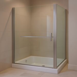 Puerta de Ducha de Vidrio Templado de 39.4x70.1 Pulgadas con Marco, Apertura con Bisagras, Grosor de 6 mm, Diseño Minimalista - Product Image 2