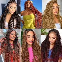 Cheveux synthétiques ondulés de 30 pouces pour tresses au crochet, résistants au feu, pré-démêlés, extra longs, pour femmes noires, vente en gros