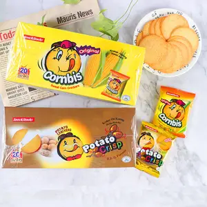 Galleta de patatas crujiente para niños, esmeriladora de dientes, con sabor de maíz, en caja