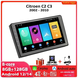 Android Citroën C2 <span class=keywords><strong>C3</strong></span> 2002-2010 Navigateur GPS avec carte du monde Carplay Écran tactile IPS WIFI 4G Autoradio - Product Image 2