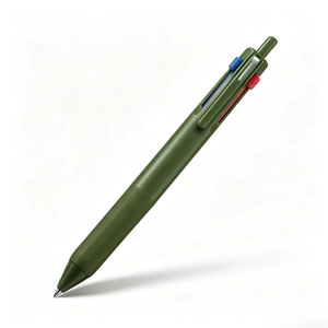 Stylo bille rétractable trois couleurs, corps en plastique recyclé écologique, grip en caoutchouc, recharges remplaçables SXR8007 SXRML07, pour le bureau - Product Image 3