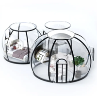 Dôme transparent rond en forme de bulle étoilée, maison et tente multifonctionnelles pour pique-nique, avec puits de lumière transparent