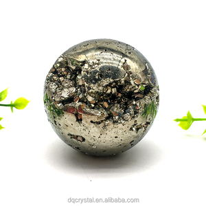 Esfera de Mineral de Pirita de Cobre Natural Pulida, Bola de Pirita de Cobre Drusa para Decoración y Sanación - Product Image 1