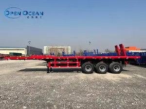 40 Ton Truck And Trailer 40ft 40 Ft Container Transport Flat Bed Flatbed Trailers