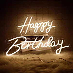 Enseigne au néon LED en acrylique <span class=keywords><strong>avec</strong></span> logo personnalisé, texte personnalisé, nom, <span class=keywords><strong>joyeux</strong></span> <span class=keywords><strong>anniversaire</strong></span>, pour décorations de mariage, garantie 1 an - Product Image 5