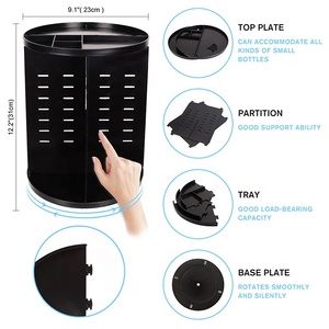 Organizador de maquillaje giratorio 360, estante ajustable de altura y completamente giratorio, organizador de cosméticos para dormitorio - Product Image 4
