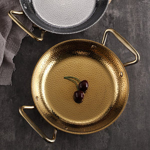 Poêle en acier inoxydable de style coréen Elephant, acier 201, double poignée, fond plat, casserole peu profonde, facile à nettoyer, usage commercial - Product Image 4