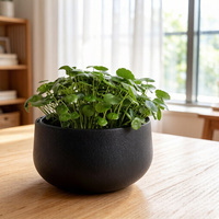 Pot de fleurs cylindrique, en plastique PP avec texture gaufrée, procédé de moulage direct, pour la décoration de bureau intérieure