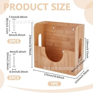 Bamboo <b>Plate</b> Storage Box Square Open Style Wooden Dish <b>Rack</b> For Kitchen Countertop Tableware Organizer - Product Image 4