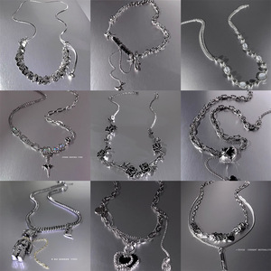 All'ingrosso di moda di lusso alla moda HipHop collana pendente per le donne degli uomini Rapper catena clavicolare zircone perline <span class=keywords><strong>girocollo</strong></span> maglione - Product Image 1