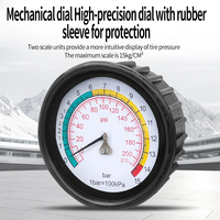 THB B25A 16 Bar Industrial Tire Inflator Blow Gun | Mechanical Pointer Gauge | 1/4" Universal Inlet | Made in China