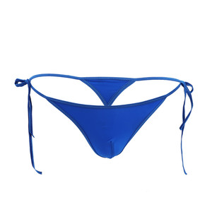 Nuovo Slip <span class=keywords><strong>Uomo</strong></span> Sexy in Seta Ghiaccio Elasticizzata, Perizoma a Vita Bassa Senza Cuciture Traspirante con Design Allacciato - Product Image 4
