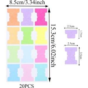Marcadores de páginas de papel reutilizables y coloridos, 12 colores para uso escolar, 20 hojas de colores variados, impresión digital - Product Image 2